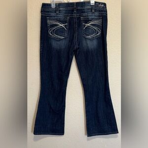 Silver SUKI Jeans Dark Blue Flare Leg Denim 36/32